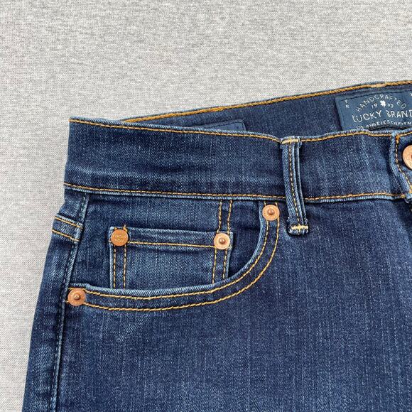 Lucky Brand Jeans Womens 4/27 Blue Sweet n Low Bootcut Dark Wash Lenoir Mid Rise - Picture 13 of 16